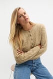 Cable Cropped Button Cardi  Cashew Marle  hi-res