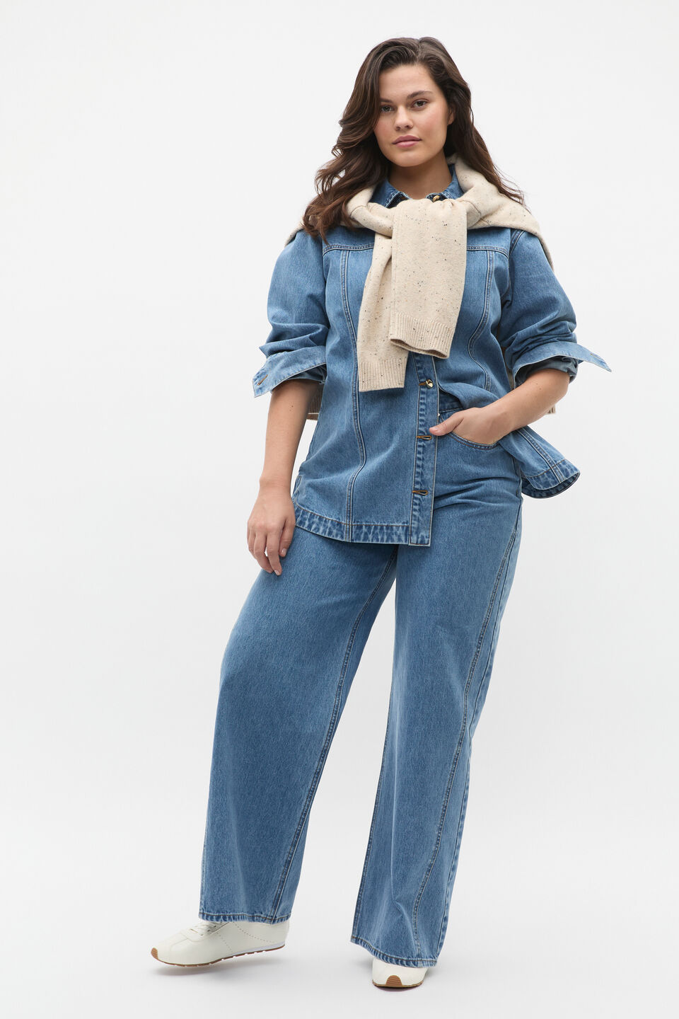 Denim Side Panel Jean  Ice Blue Wash
