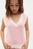 V Neck Knit Vest  Bubblegum  hi-res