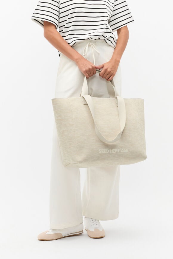 Knit Logo Tote  Oat  hi-res