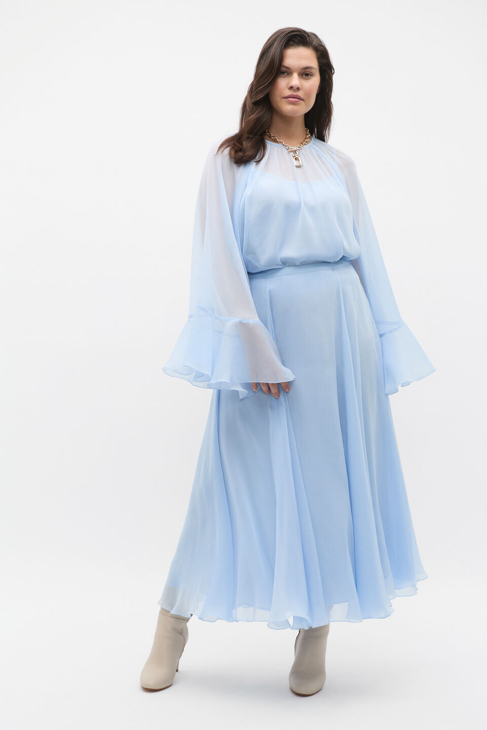 Chiffon Skirt  Ice Blue