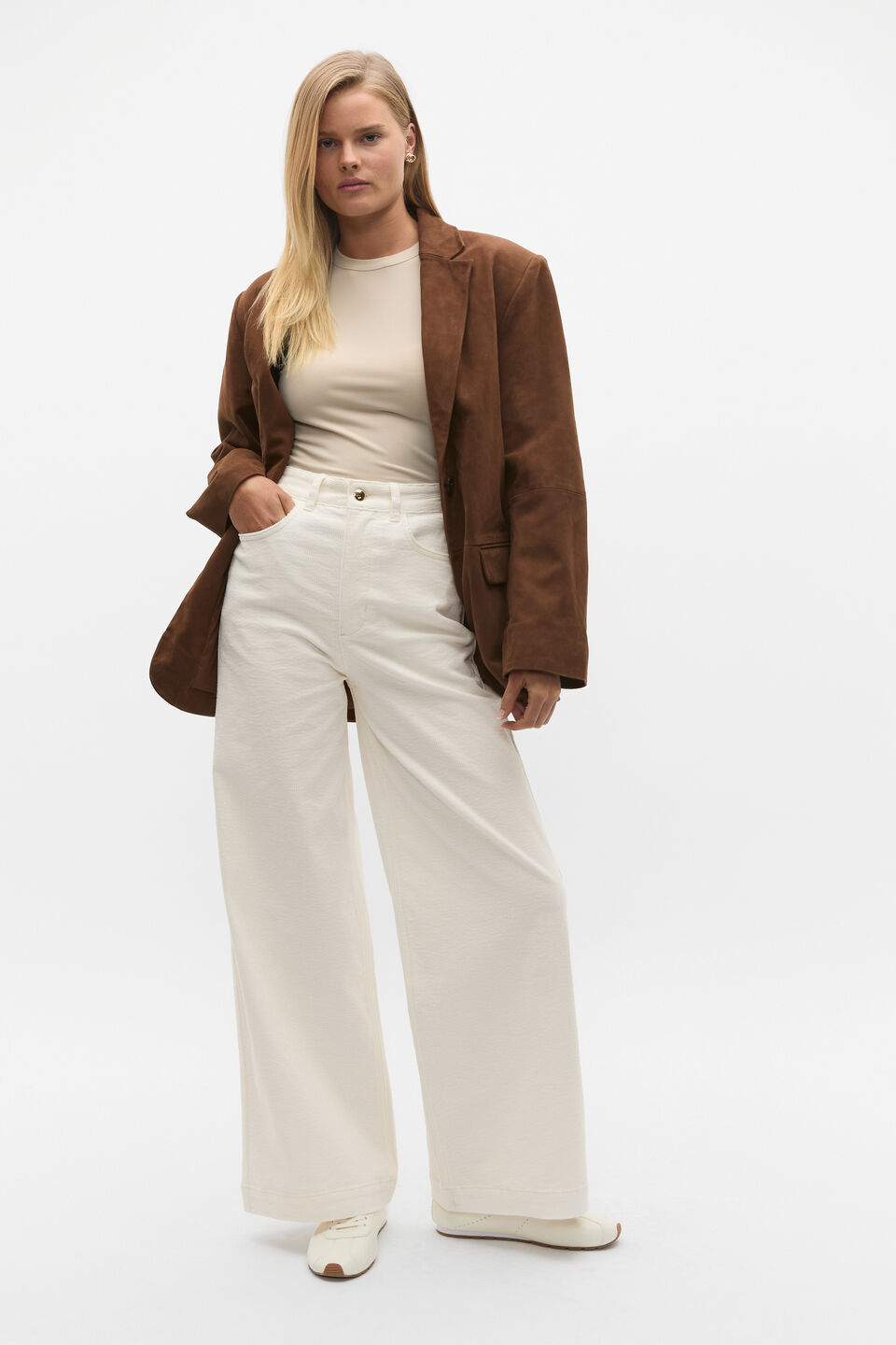 Jersey Long Sleeve Top  Latte