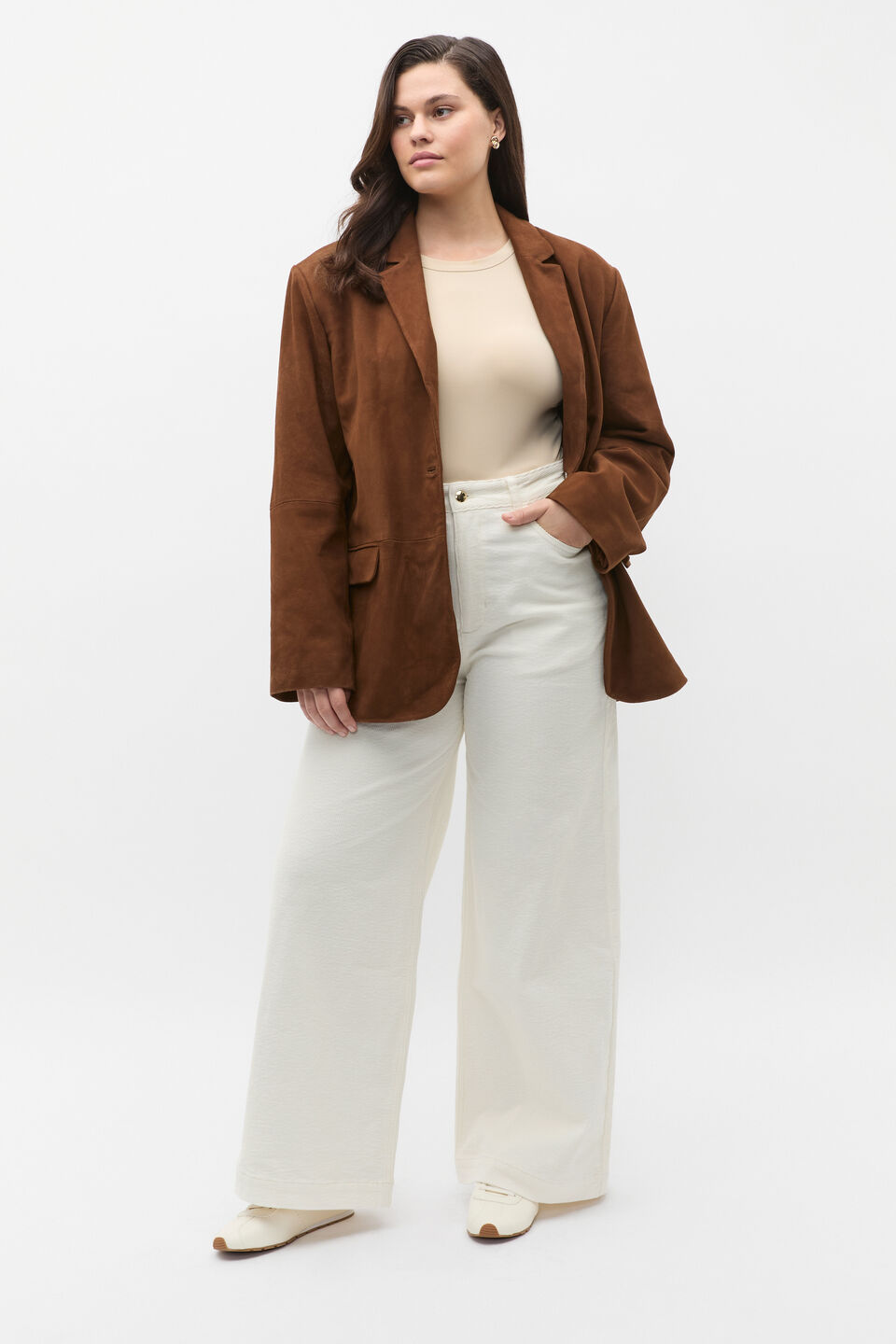 Jersey Long Sleeve Top  Latte