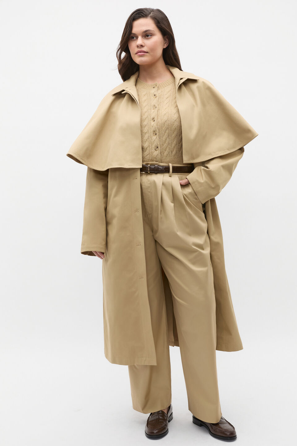Twill Pleat Pant  Cashew