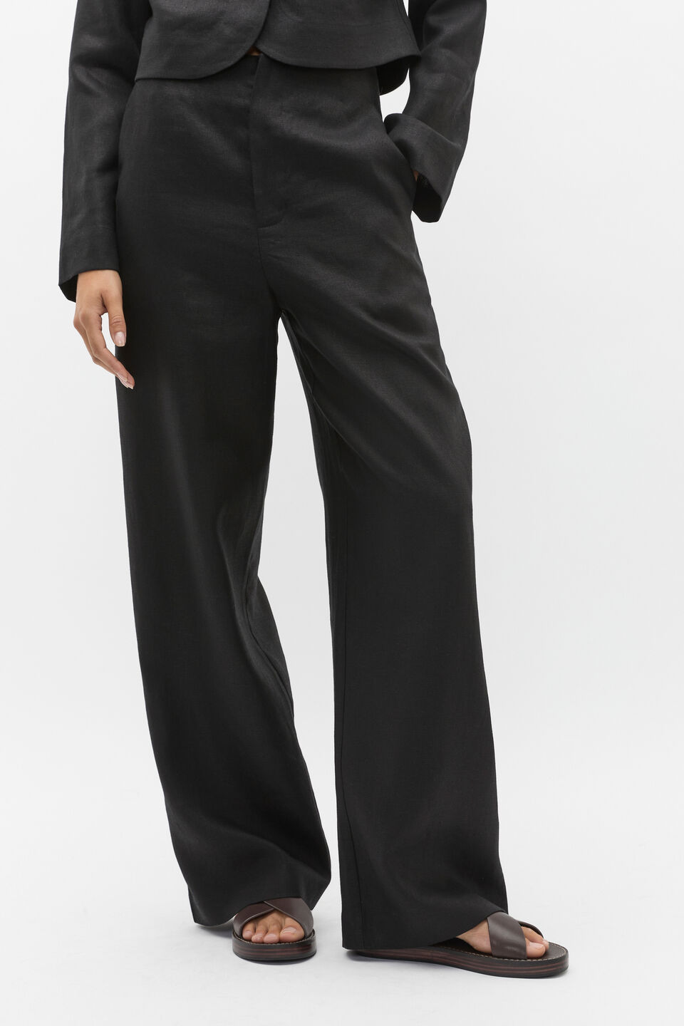 Simple Linen Pant  Black