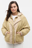 Colour Block Puffer Jacket  Cashew Multi  hi-res