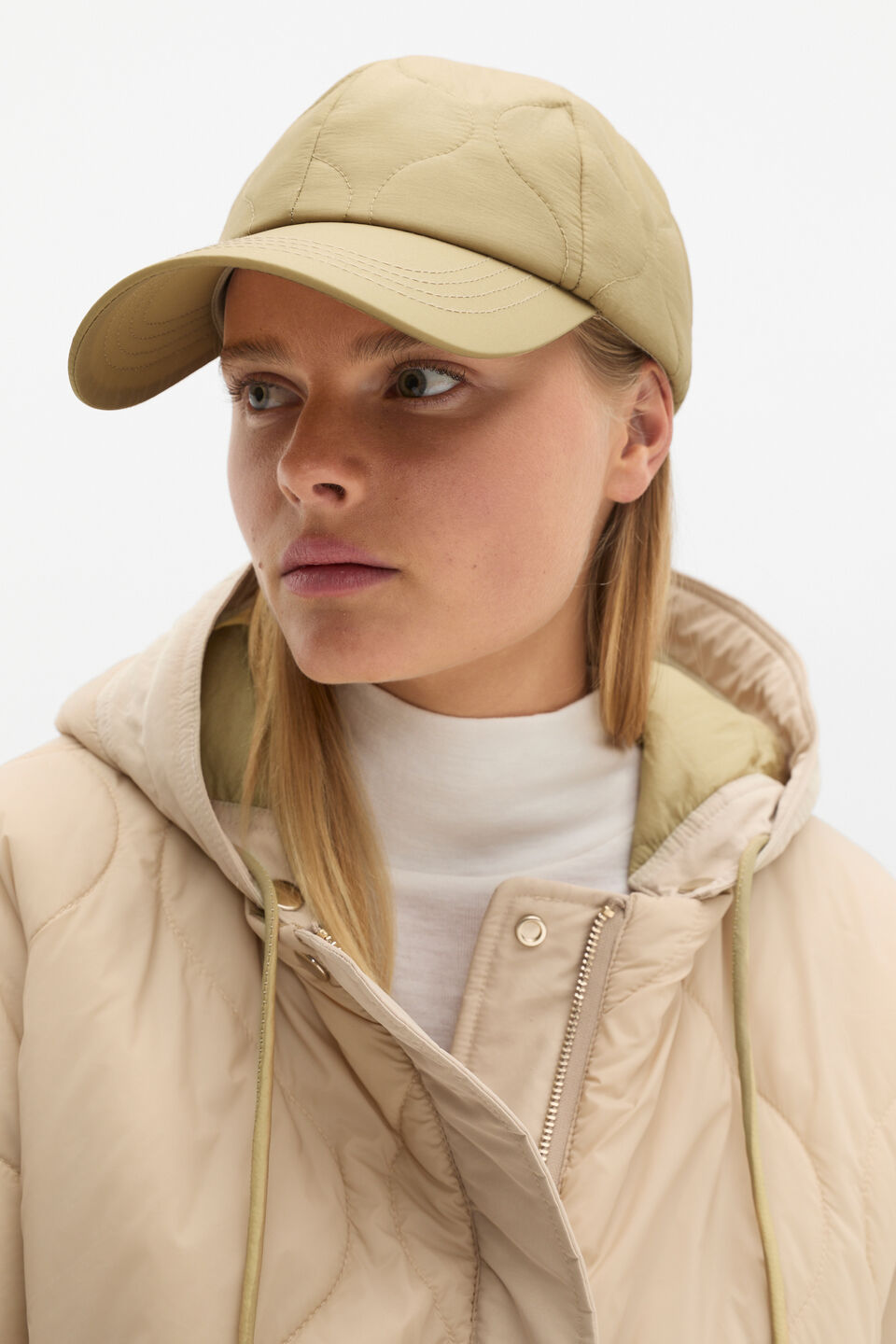 Quilted Cap  Cashew