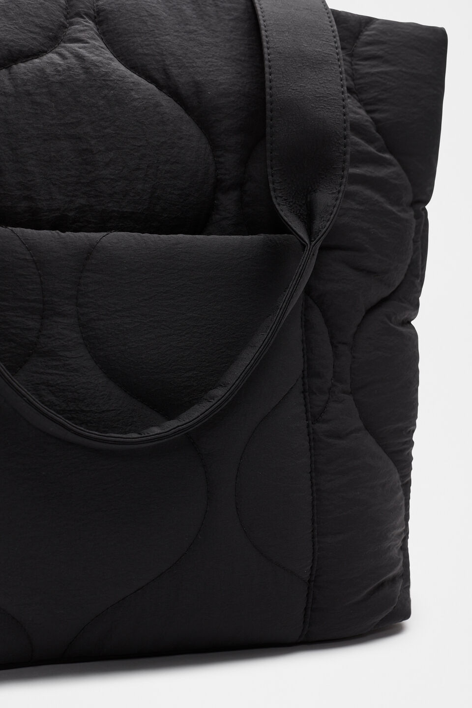 Quilted Tote  Black