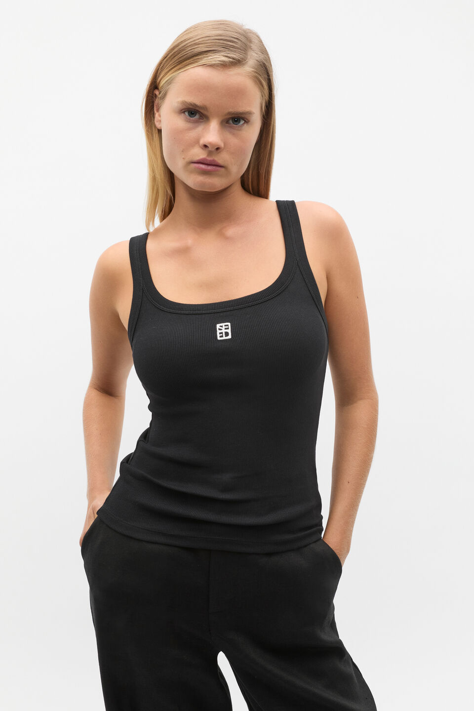 Core Heritage Rib Tank  Black