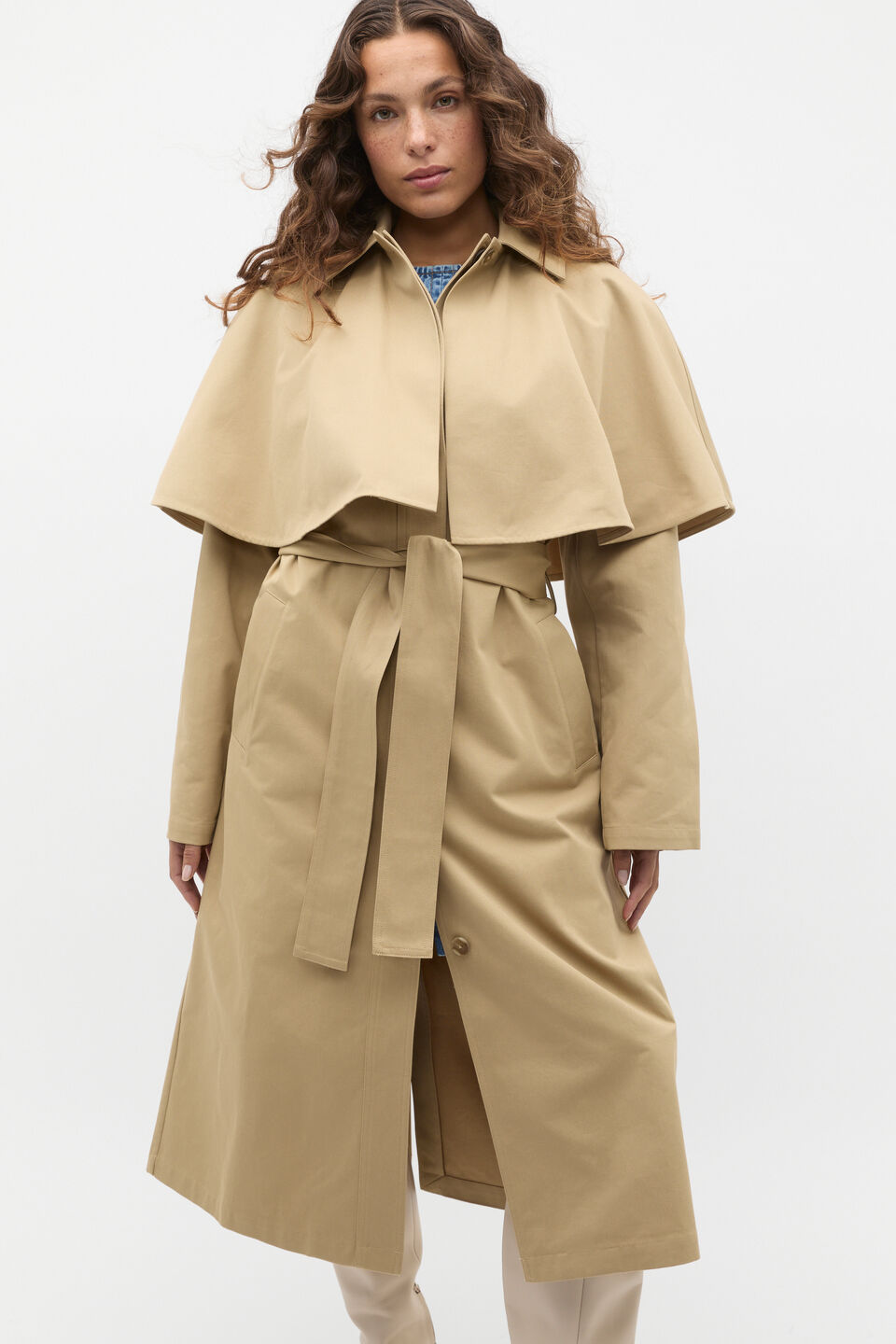Twill Cape Jacket  Cashew