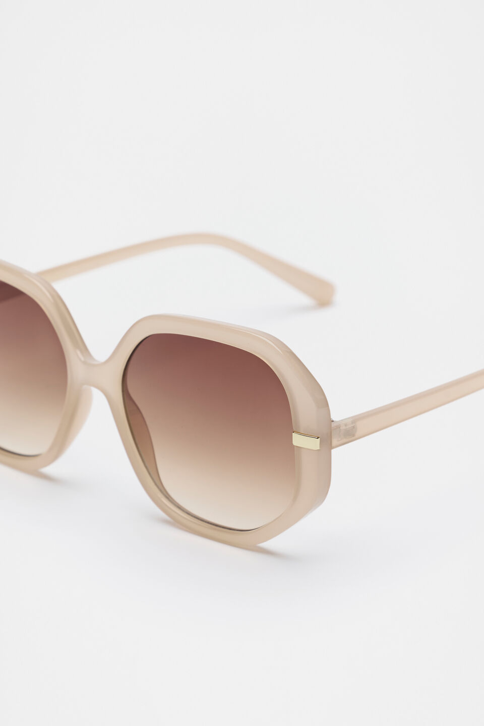 Clara Oversized Glam Sunglasses  Nougat