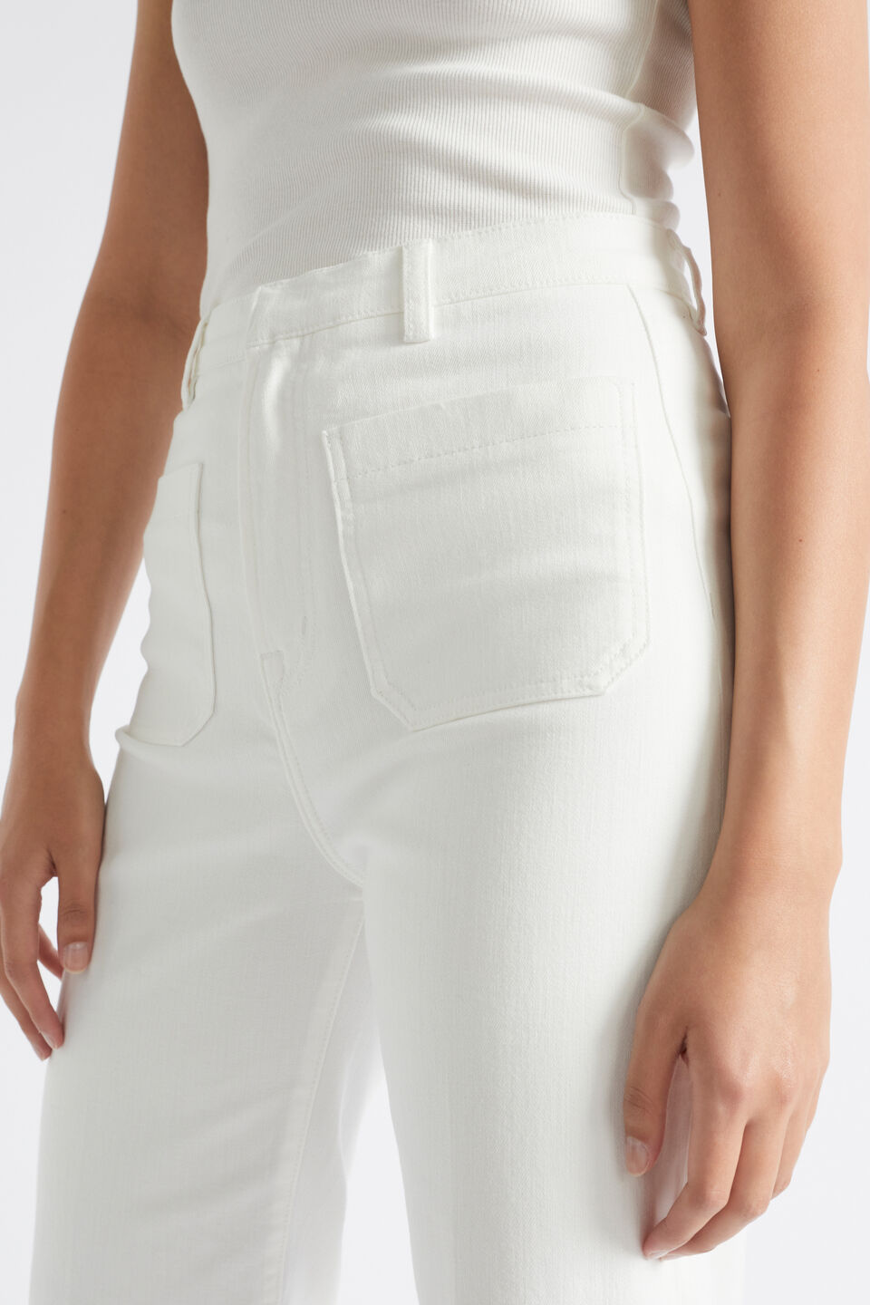 Core Wide Leg Pocket Jean  Cloud Cream