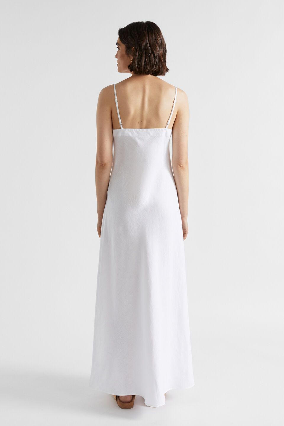 Core Linen Slip Maxi Dress  Whisper White