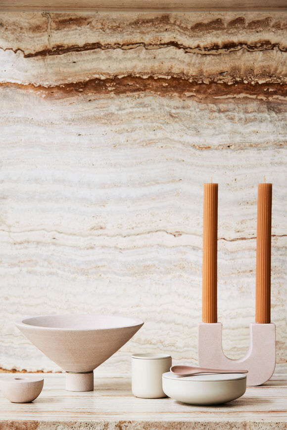 Cleo Round Candle Holder  Blush  hi-res
