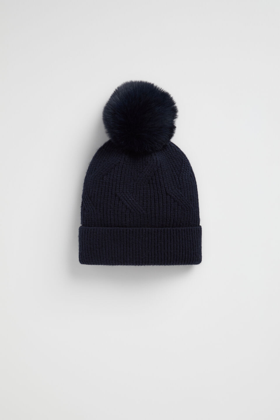 Cable Knit Beanie  Navy