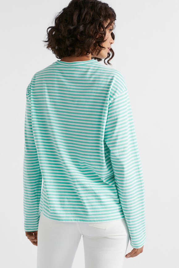 Long Sleeve Stripe Top  Opal Stripe  hi-res