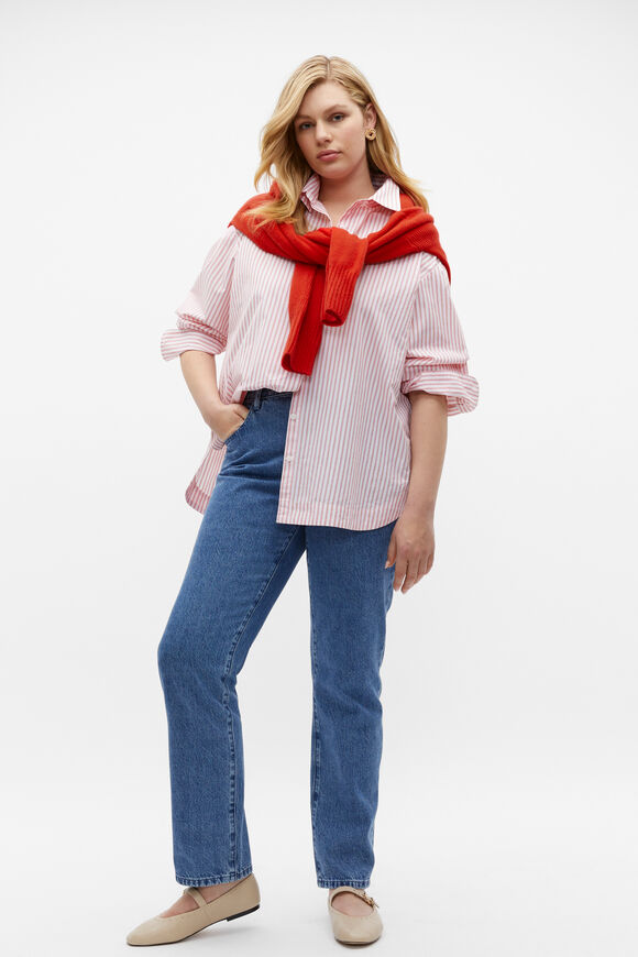 Stripe Poplin Shirt  Flame Red Stripe  hi-res