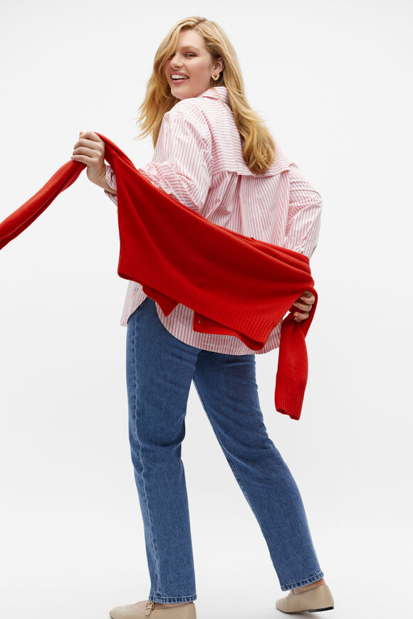 Stripe Poplin Shirt  Flame Red Stripe  hi-res