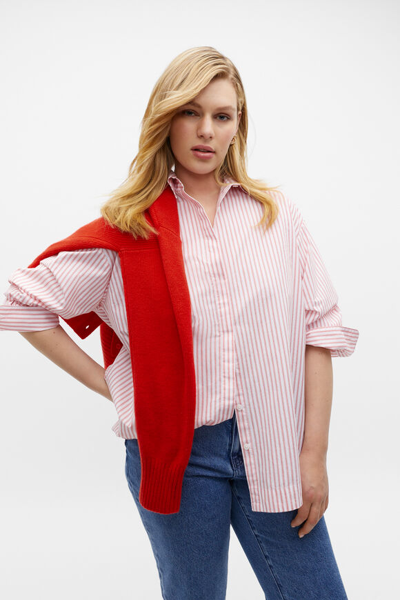 Stripe Poplin Shirt  Flame Red Stripe  hi-res