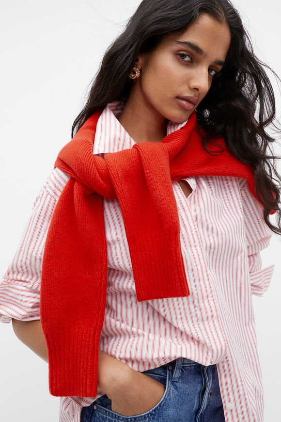 Stripe Poplin Shirt  Flame Red Stripe  hi-res
