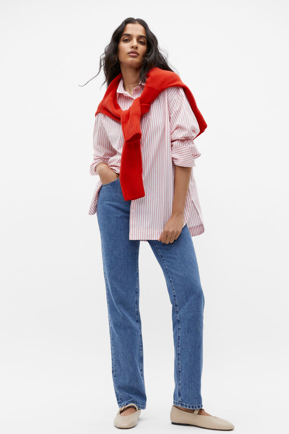 Stripe Poplin Shirt  Flame Red Stripe  hi-res