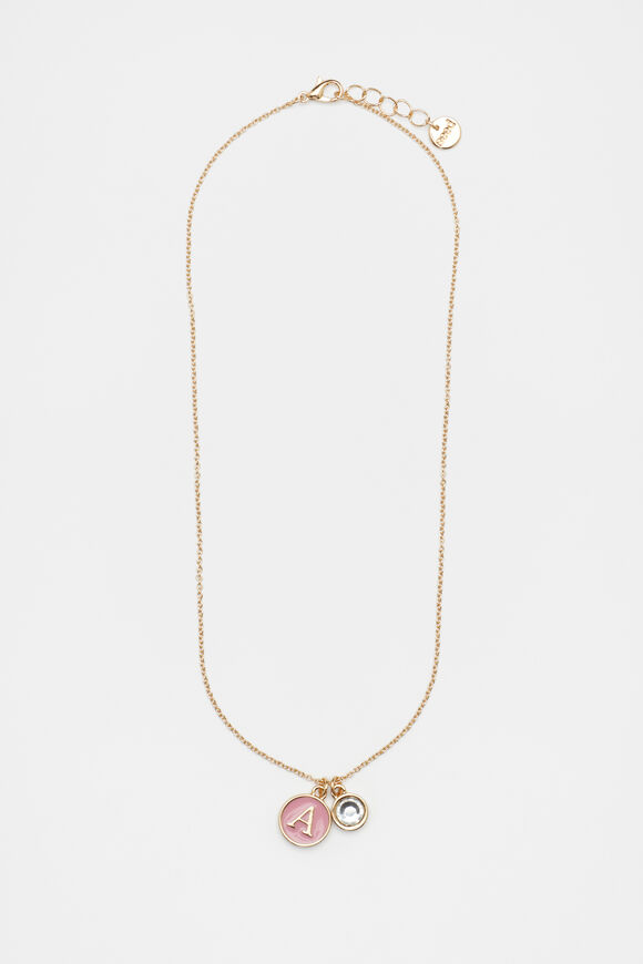 Initial Enamel Necklace  A  hi-res