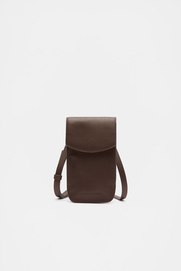 Leather Crossbody Phone Bag  Affogato  hi-res
