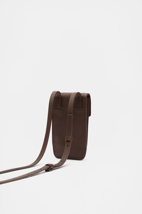 Leather Crossbody Phone Bag  Affogato  hi-res