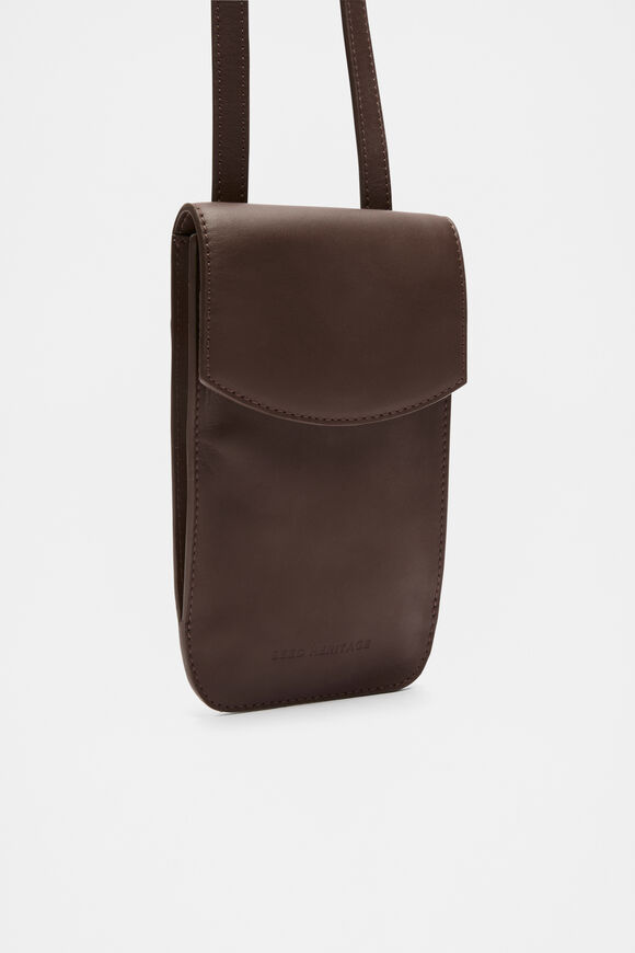 Leather Crossbody Phone Bag  Affogato  hi-res