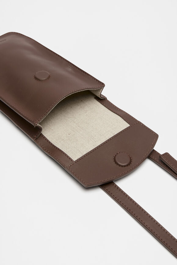 Leather Crossbody Phone Bag  Affogato  hi-res