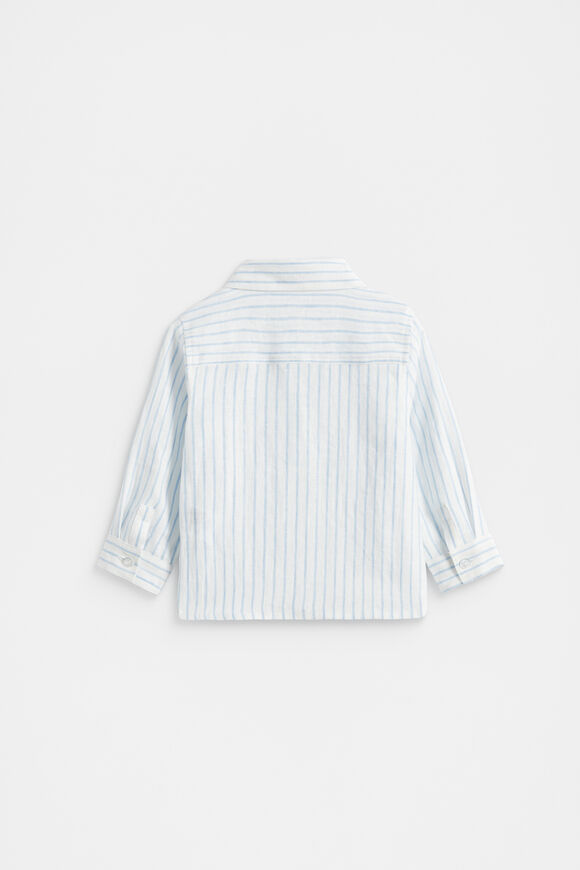 Stripe Linen Shirt  Dove Blue  hi-res