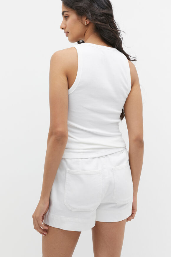 Australian Cotton Rib Tank  Whisper White  hi-res