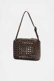 Leather Woven Shoulder Bag  Affogato  hi-res