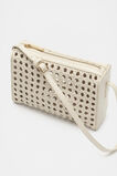 Leather Woven Shoulder Bag  Cream  hi-res