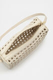Leather Woven Shoulder Bag  Cream  hi-res