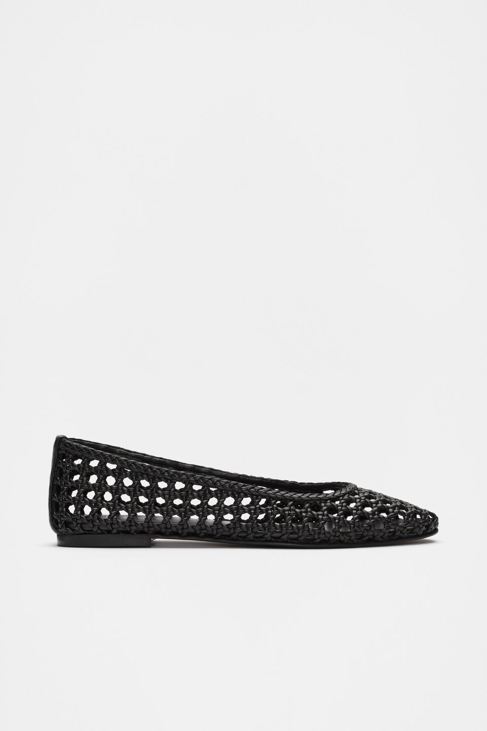 Eve Woven Ballet Flat  Black