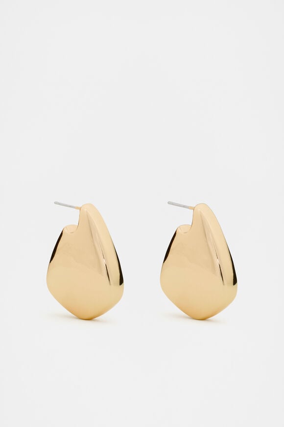Large Angular Hoop  Gold  hi-res
