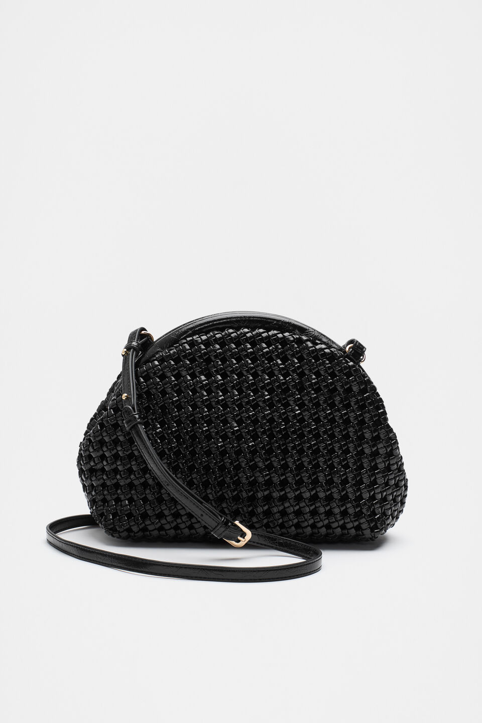 Framed Woven Pouch  Black