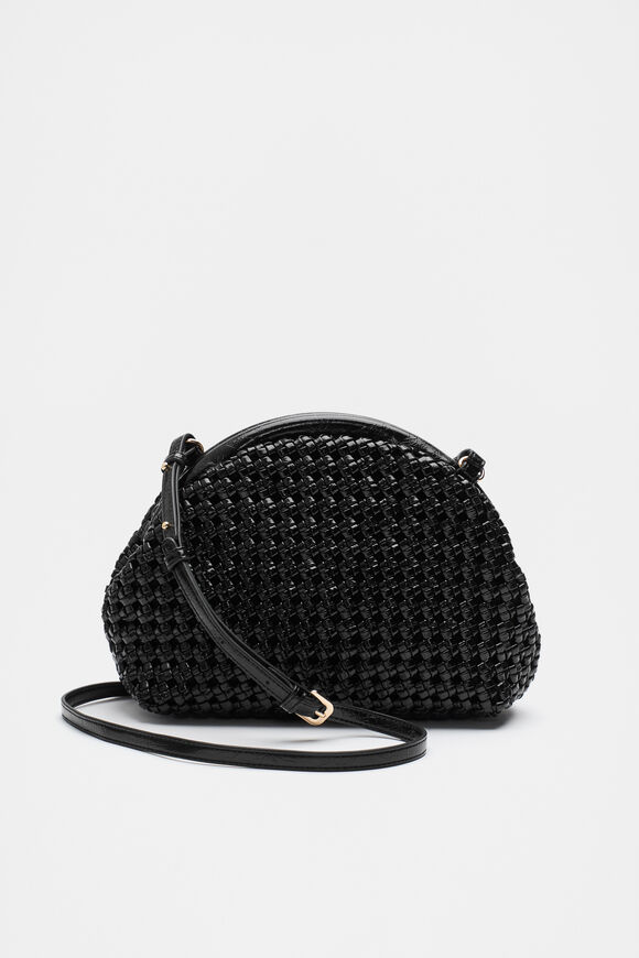 Framed Woven Pouch  Black  hi-res