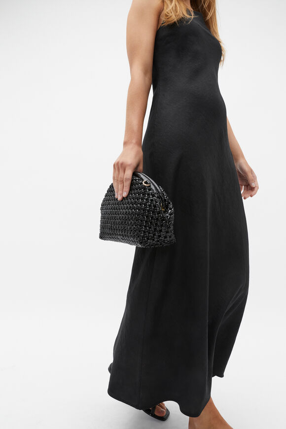 Framed Woven Pouch  Black  hi-res