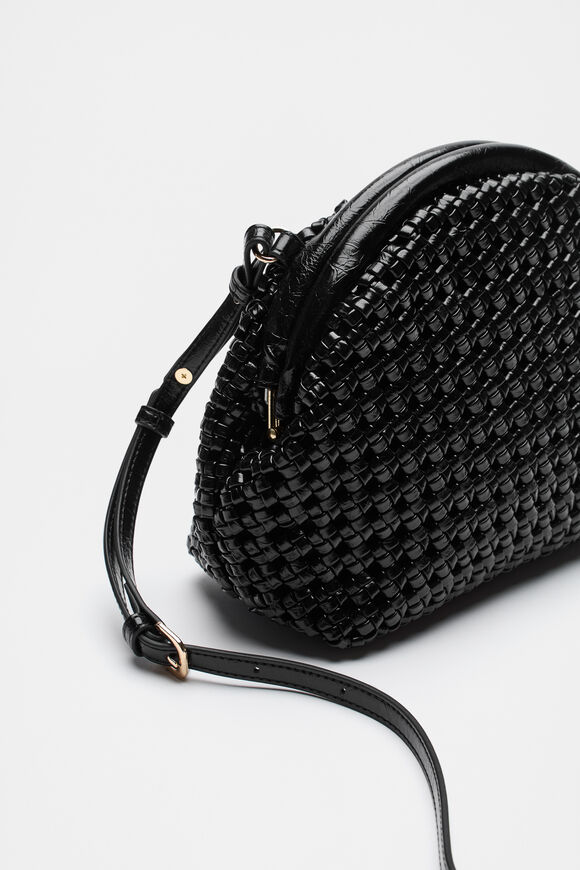 Framed Woven Pouch  Black  hi-res