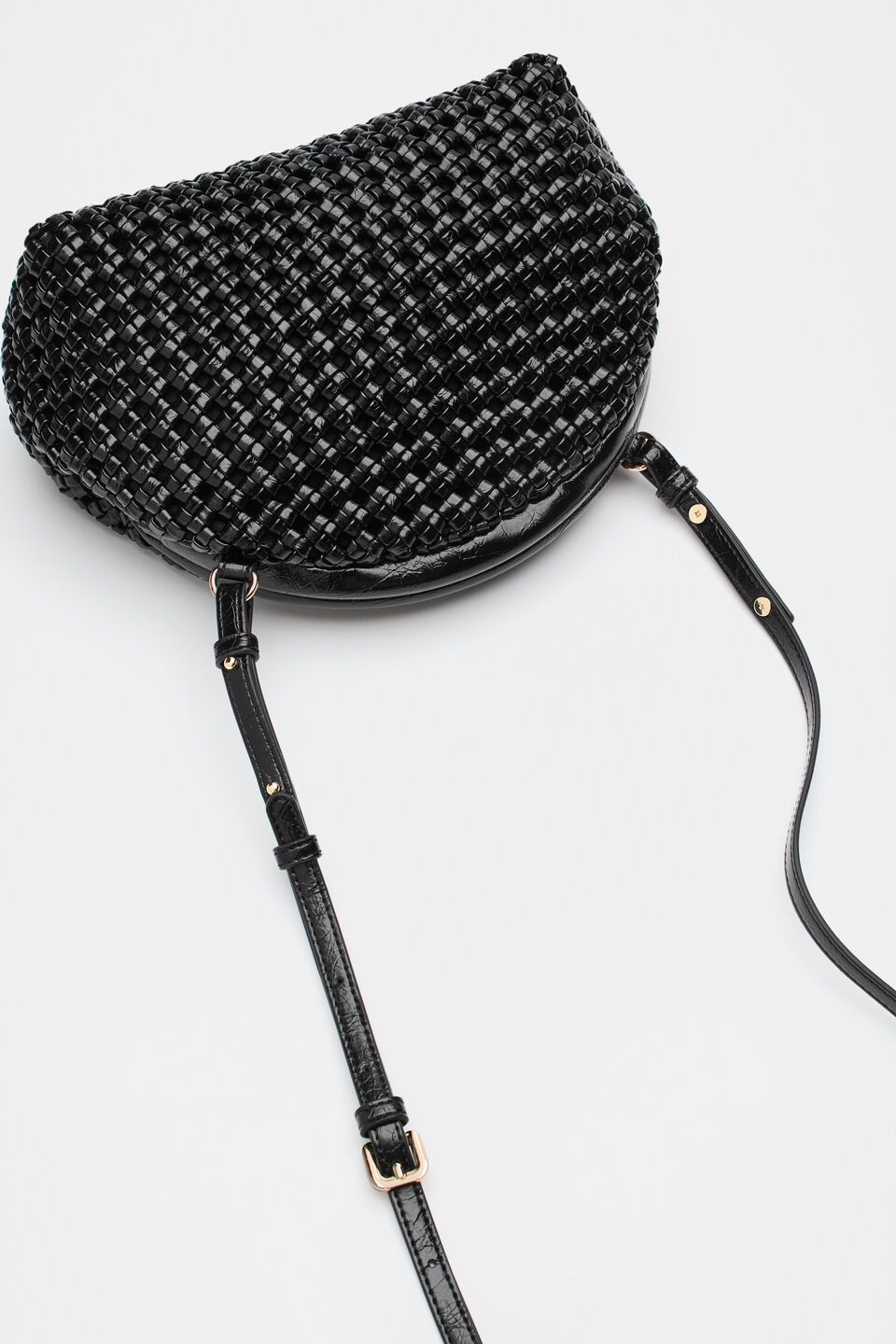 Framed Woven Pouch  Black