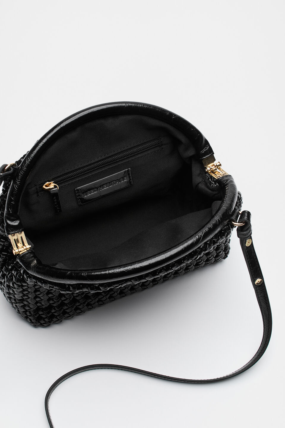 Framed Woven Pouch  Black