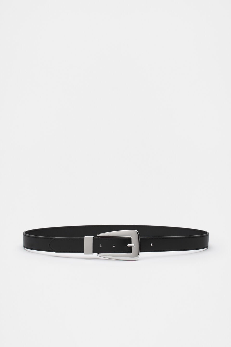 Isla Oversized Buckle Belt  Black Silver