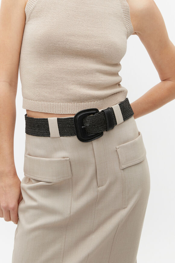 Kylie Woven Stretch Belt  Black  hi-res