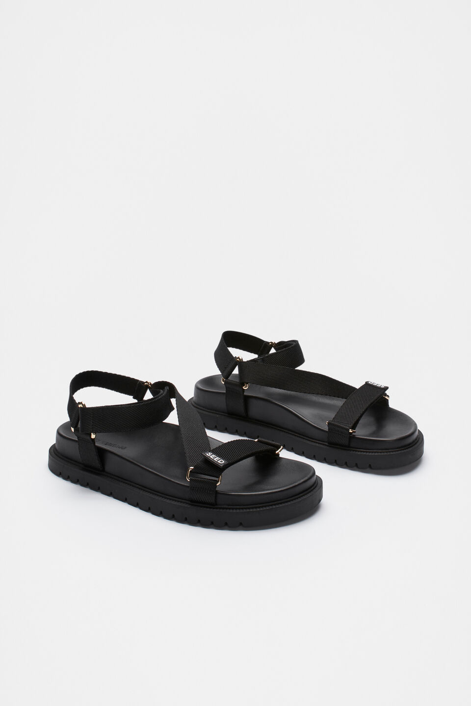 Jamila Webbing Sandal  Black