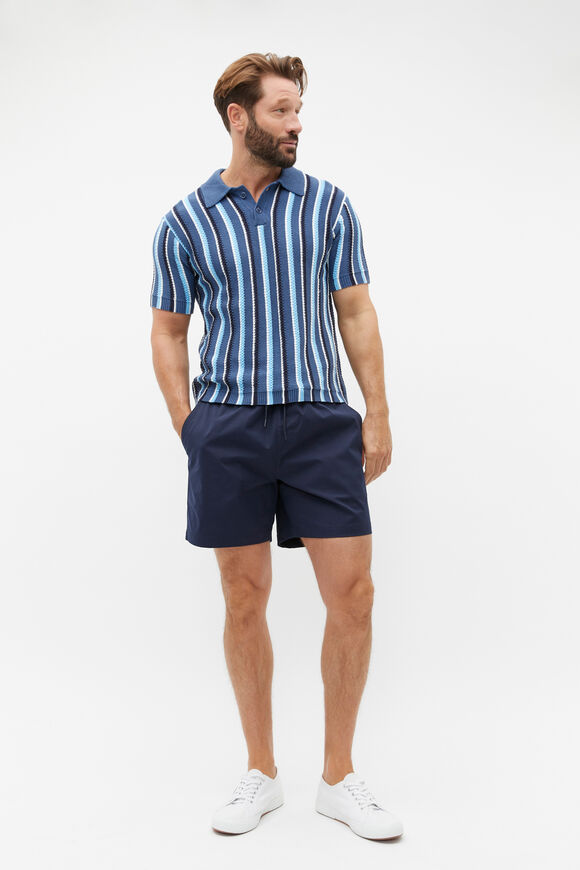 Relaxed Knit Polo  Dusk Blue Multi  hi-res