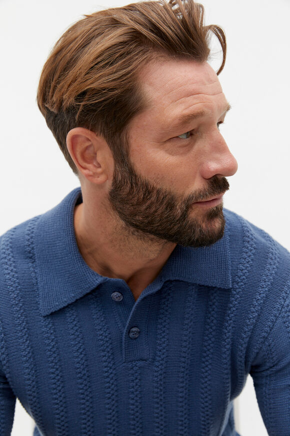 Relaxed Knit Polo  Dusk Blue  hi-res