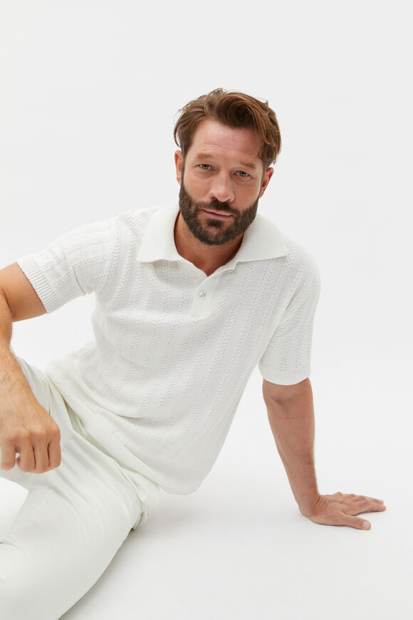 Relaxed Knit Polo  Vintage White  hi-res