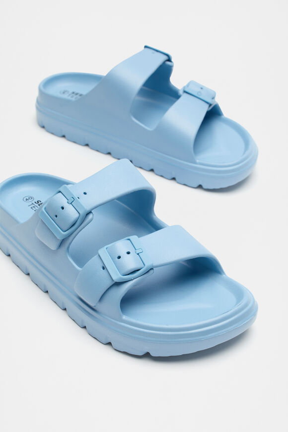 Moulded Double Buckle Slide  Sky Blue  hi-res